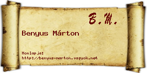 Benyus Márton névjegykártya