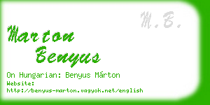 marton benyus business card
