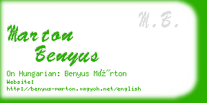 marton benyus business card